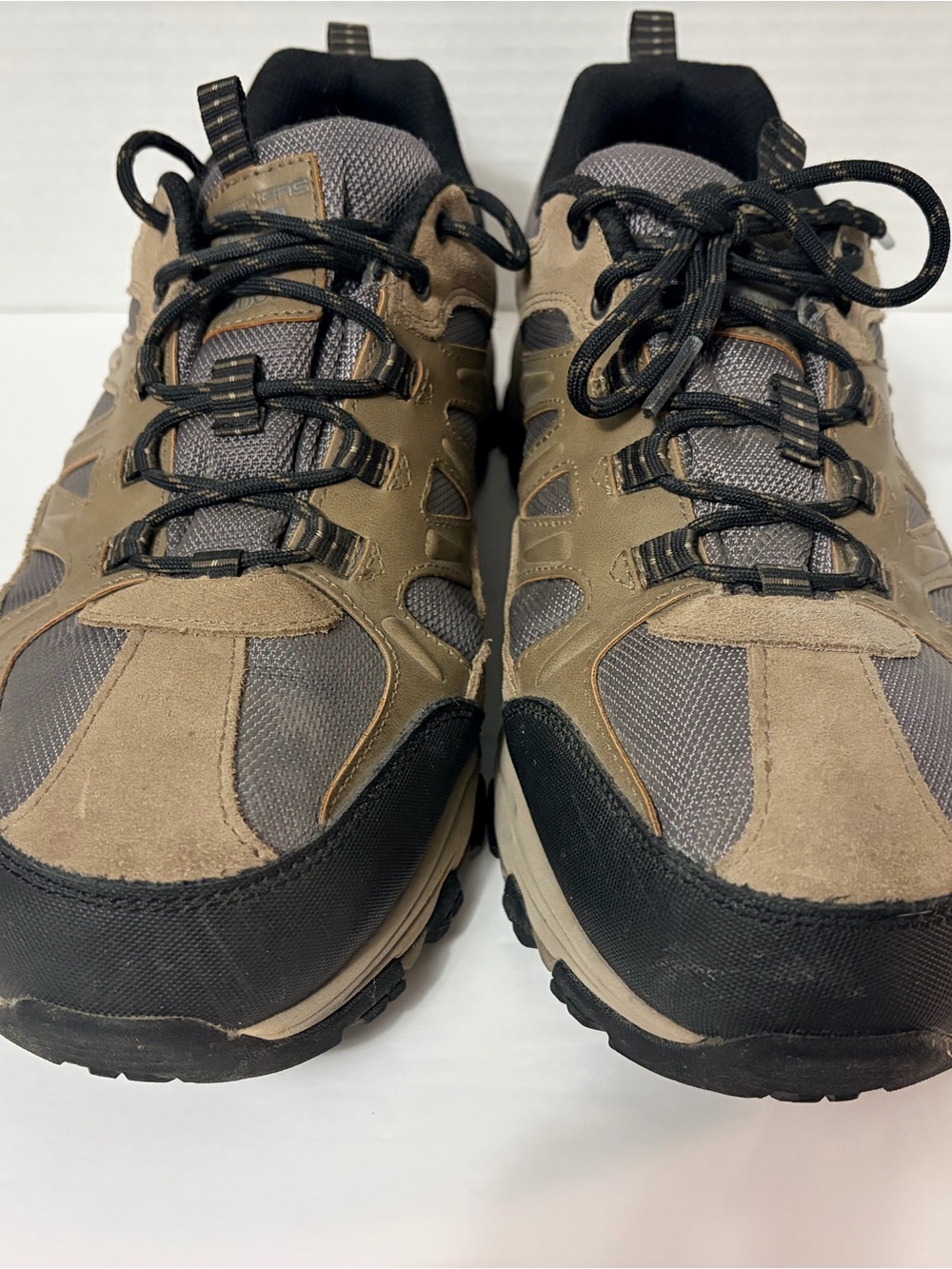 Skechers Men's Waterproof Memory Foam Walking Shoes - Tan and Gray